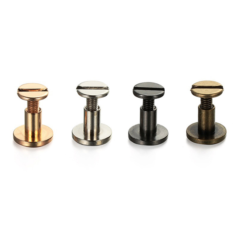 10 gab. Ādas amatniecība, cieta naglu skrūve Grāmatvedības apaļa galviņa skrūves Siksnas kniedes Skrūve bagāžas amatniecības apģērbam/somai/apaviem5/6,5/8mm