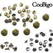 200 komplektu apaļa poga zvaigzne, dubultā kniedes smaile apģērbam, DIY, ādas aproce, soma, apavi, jostas piederums, diametrs 9 mm