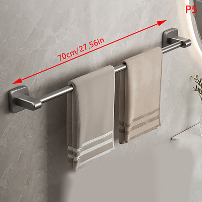 1 gab dvieļu turētāja vieta alumīnijs bez urbšanas vannas istabas organizators Pašlīmējošs dvieļu stienis Vannas istabas plaukti virtuves plaukts