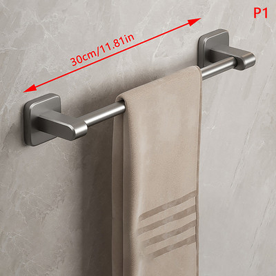 1 gab dvieļu turētāja vieta alumīnijs bez urbšanas vannas istabas organizators Pašlīmējošs dvieļu stienis Vannas istabas plaukti virtuves plaukts