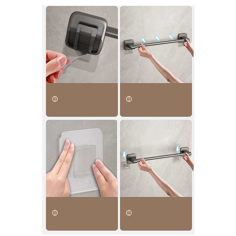 1 gab dvieļu turētāja vieta alumīnijs bez urbšanas vannas istabas organizators Pašlīmējošs dvieļu stienis Vannas istabas plaukti virtuves plaukts