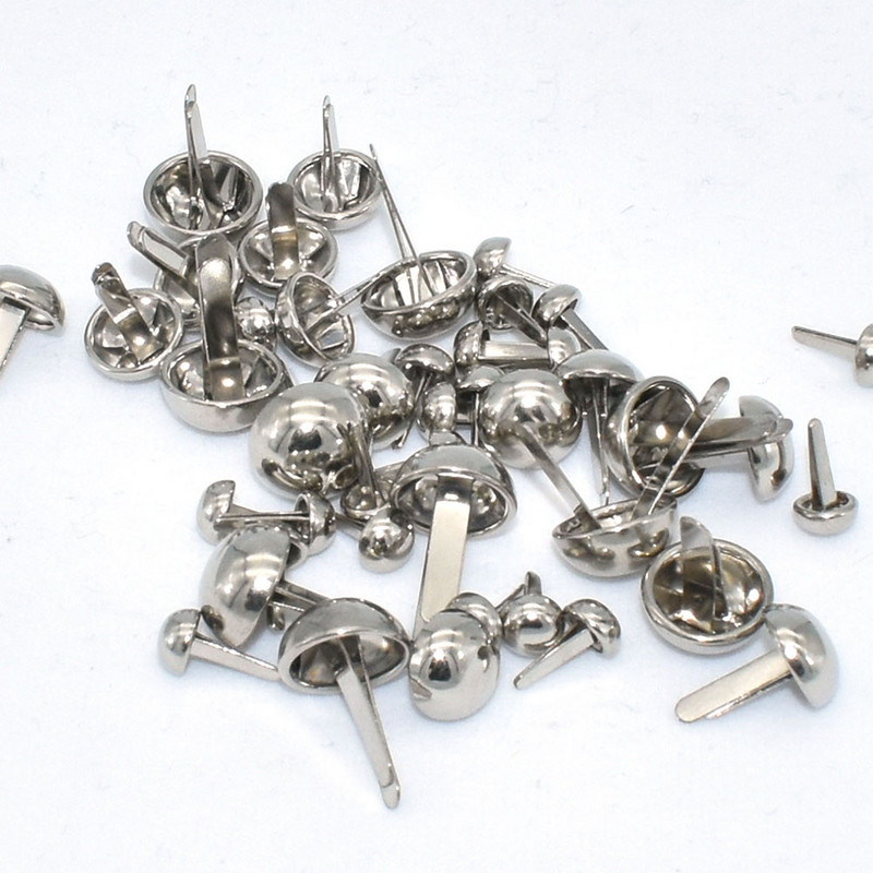 Round Brads somiņa pēdu rokassomiņa nagu galviņas sēņu smaile kniede priekš DIY ādas amatniecības somiņa pēdas rokassomu soma izgatavošana 5mm 7mm 10mm