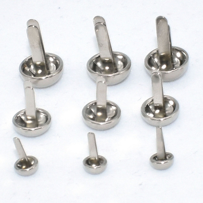 Round Brads somiņa pēdu rokassomiņa nagu galviņas sēņu smaile kniede priekš DIY ādas amatniecības somiņa pēdas rokassomu soma izgatavošana 5mm 7mm 10mm