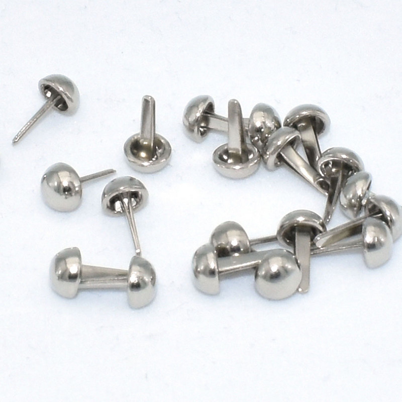 Round Brads somiņa pēdu rokassomiņa nagu galviņas sēņu smaile kniede priekš DIY ādas amatniecības somiņa pēdas rokassomu soma izgatavošana 5mm 7mm 10mm
