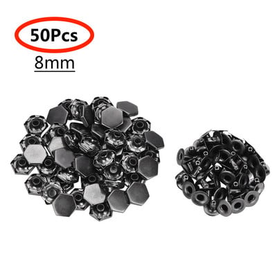 50 komplekti Sešstūra kniedes Skrūve Spike Studs Punk plankumi Apģērba Ādas Amatniecības jostas Maks Dekorācija DIY Apģērbu Aksesuārs 8/10MM