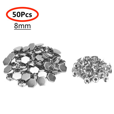 50 komplekti Sešstūra kniedes Skrūve Spike Studs Punk plankumi Apģērba Ādas Amatniecības jostas Maks Dekorācija DIY Apģērbu Aksesuārs 8/10MM