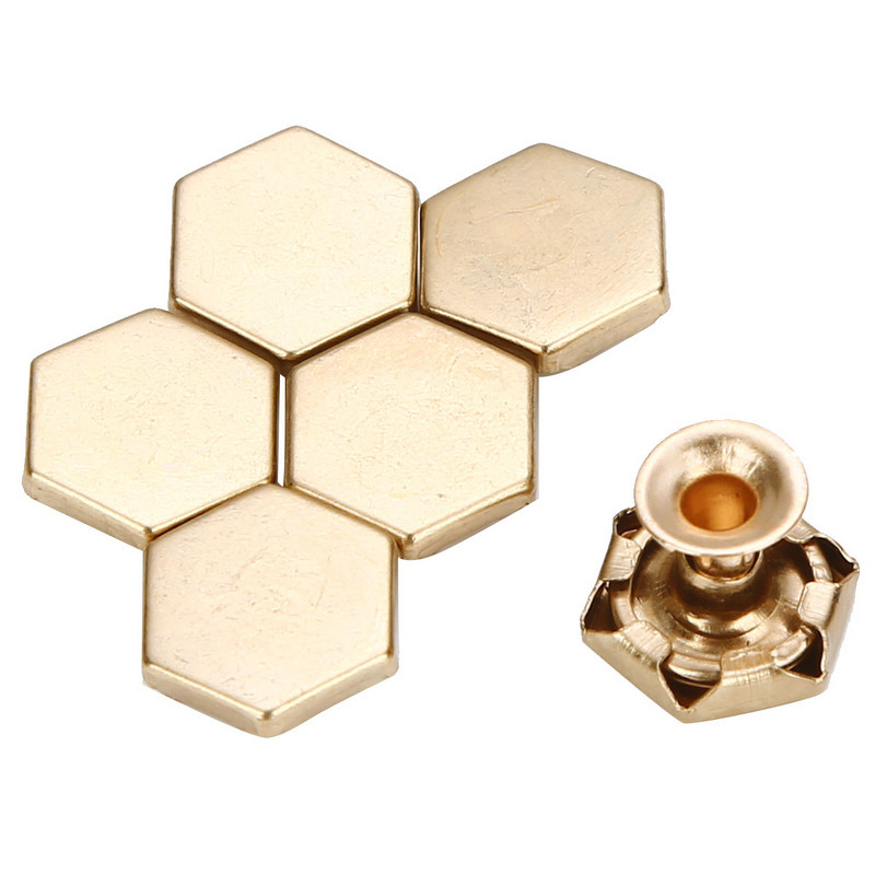 50 komplekti Sešstūra kniedes Skrūve Spike Studs Punk plankumi Apģērba Ādas Amatniecības jostas Maks Dekorācija DIY Apģērbu Aksesuārs 8/10MM