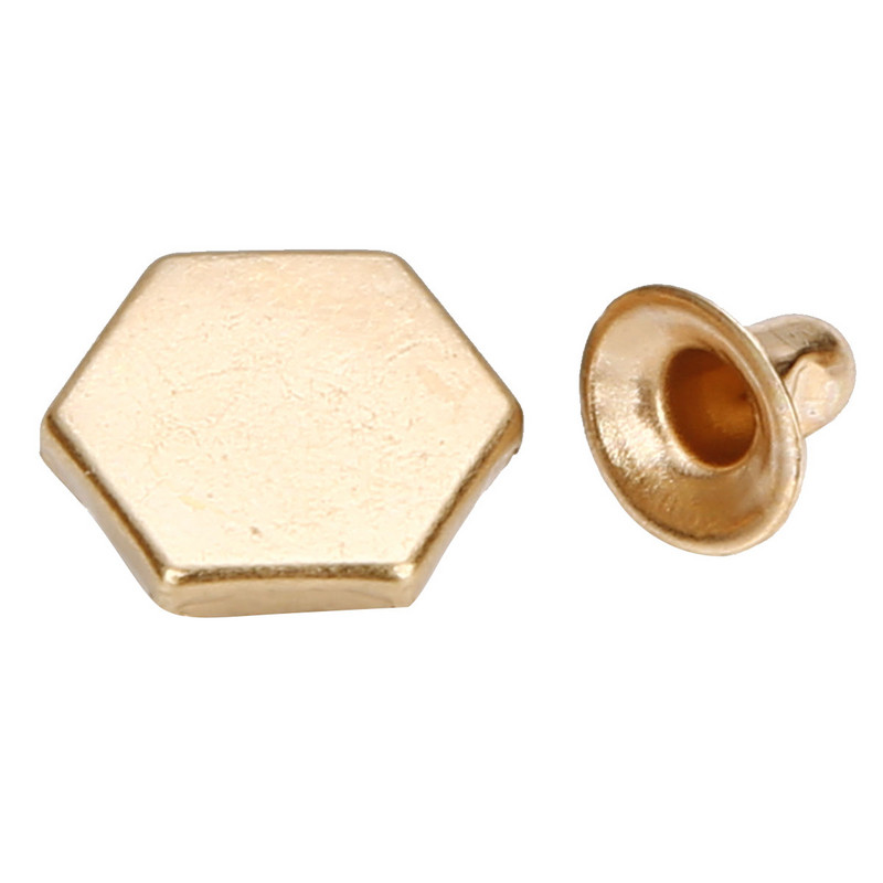 50 komplekti Sešstūra kniedes Skrūve Spike Studs Punk plankumi Apģērba Ādas Amatniecības jostas Maks Dekorācija DIY Apģērbu Aksesuārs 8/10MM