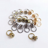 20 σετ Μεταλλικό πόμολο δαχτυλίδι κρεμαστό από καθαρό χαλκό Βιδωτό πριτσίνια DIY Crafts Δερμάτινα ρούχα Τσάντες αποσκευών Διακόσμηση Κεφάλι μοναχών καρφιά πόρπη για νύχια