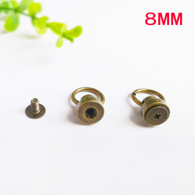 20 σετ Μεταλλικό πόμολο δαχτυλίδι κρεμαστό από καθαρό χαλκό Βιδωτό πριτσίνια DIY Crafts Δερμάτινα ρούχα Τσάντες αποσκευών Διακόσμηση Κεφάλι μοναχών καρφιά πόρπη για νύχια