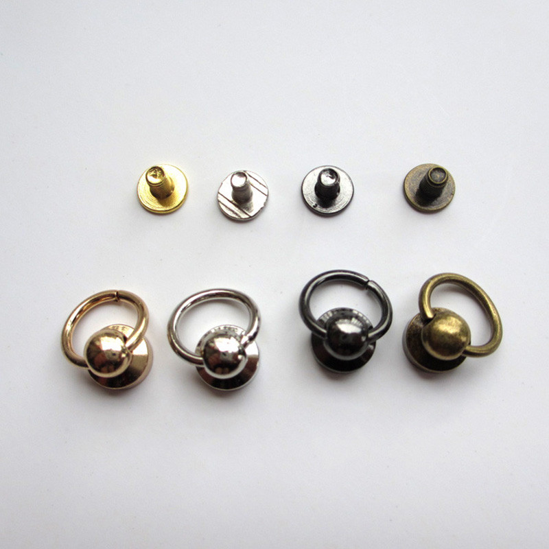 20 σετ Μεταλλικό πόμολο δαχτυλίδι κρεμαστό από καθαρό χαλκό Βιδωτό πριτσίνια DIY Crafts Δερμάτινα ρούχα Τσάντες αποσκευών Διακόσμηση Κεφάλι μοναχών καρφιά πόρπη για νύχια