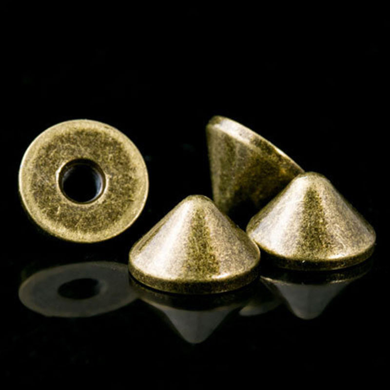 10 gab. Vairāk Krāsu Metāla Ložu Konuss Spike Punk Screwback Studs Soma Apģērbi Ādas Amatniecības Tālruņa futrālis DIY Dekora piederumi