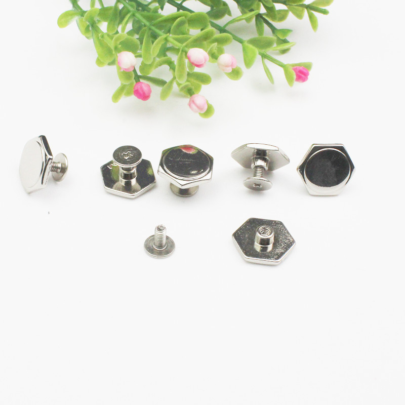 10 komada Metalne zakovice sa šest strana u obliku zavrtnja za kožne zakovice Odjeća za nokte Kožni remen Novčanik Torba Dekoracija Hardver