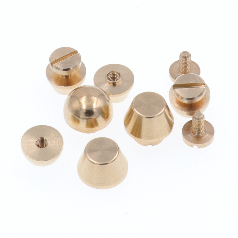 10 gab. Misiņa pēdu nagu ādas soma, apakšējā skrūvējamā kauss, nagu DIY, bagāžas dekorēšana, pēdu nagu sprādze, metāla aparatūras piederumi