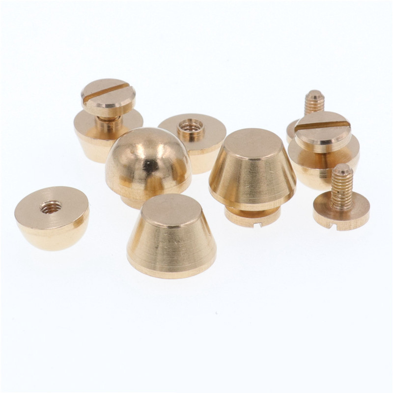 10 gab. Misiņa pēdu nagu ādas soma, apakšējā skrūvējamā kauss, nagu DIY, bagāžas dekorēšana, pēdu nagu sprādze, metāla aparatūras piederumi