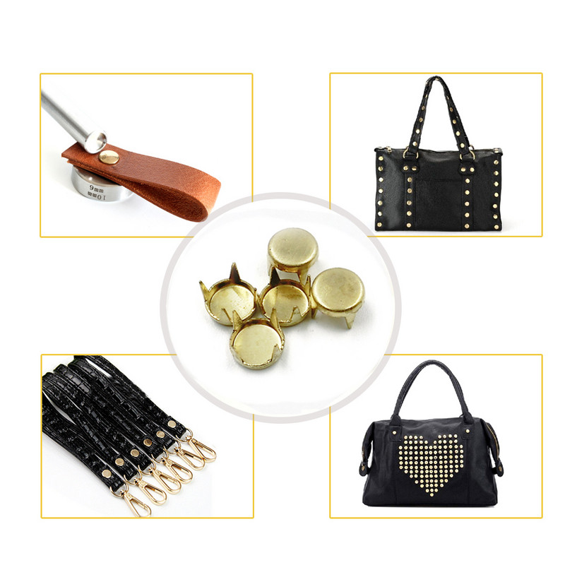 100 gab. 4-12mm 4 Spīļveida, plakani smailes plankumi Naglu galviņas kniedes Kniedes Punk Rock DIY Ādas Amatniecība Apģērbam Soma Apavi Detaļas Apdares