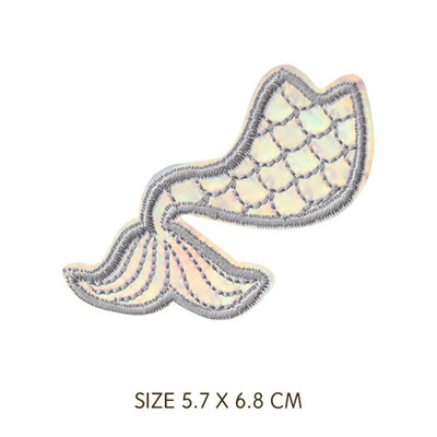 Pretty Shell Mermaid Kalmāri Ādas Parches Izšuvumi Gludeklis uz Plāksteri apģērbam DIY Sea Stripes Apģērbi Uzlīmes Aplikācijas