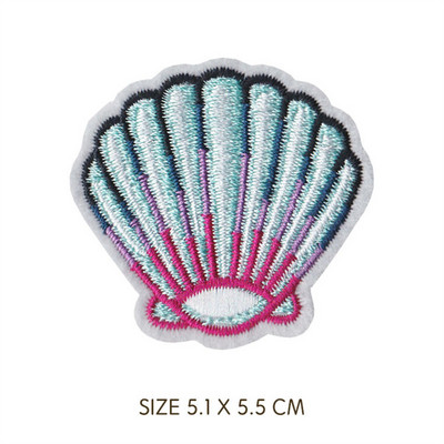 Pretty Shell Mermaid Kalmāri Ādas Parches Izšuvumi Gludeklis uz Plāksteri apģērbam DIY Sea Stripes Apģērbi Uzlīmes Aplikācijas