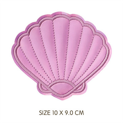 Pretty Shell Mermaid Kalmāri Ādas Parches Izšuvumi Gludeklis uz Plāksteri apģērbam DIY Sea Stripes Apģērbi Uzlīmes Aplikācijas