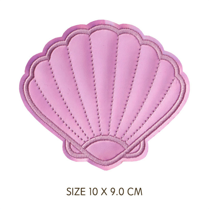 Pretty Shell Mermaid Kalmāri Ādas Parches Izšuvumi Gludeklis uz Plāksteri apģērbam DIY Sea Stripes Apģērbi Uzlīmes Aplikācijas