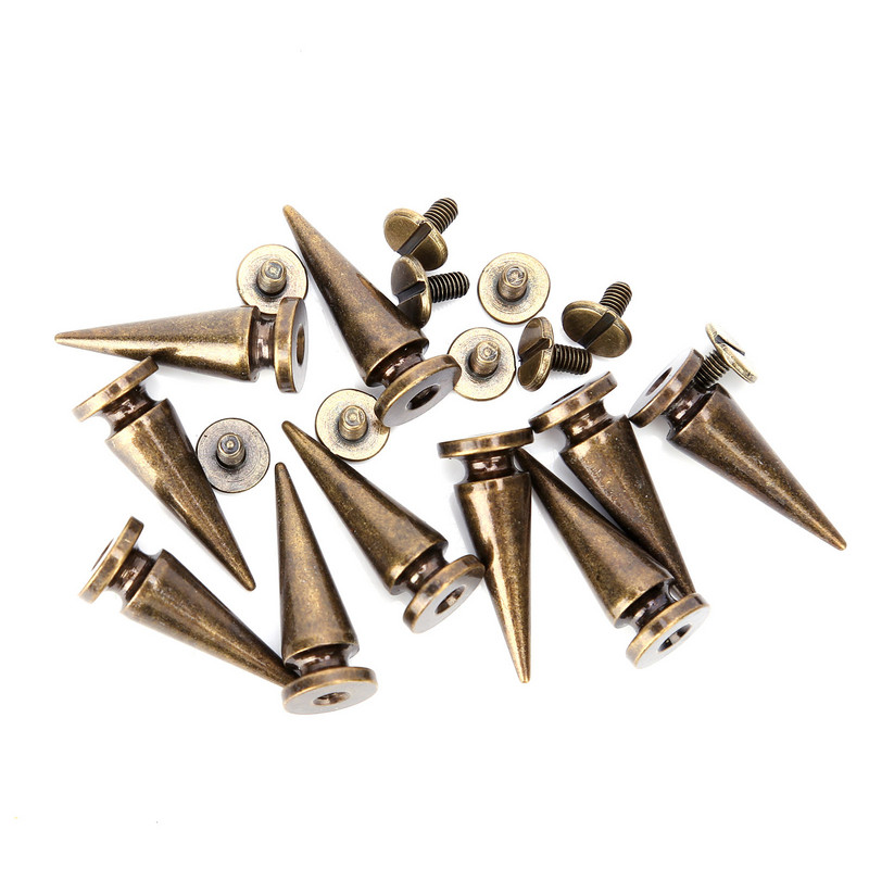 10 τμχ 10x26mm Μεταλλικός κώνος Αιχμές Πανκ Βιδωτές Πριτσίνια Καρφιά DIY Crafts Δερμάτινα παπούτσια Ζακέτα Ζώνη ρούχων Πριτσίνια Αιχμές Διακόσμηση Νυχιών