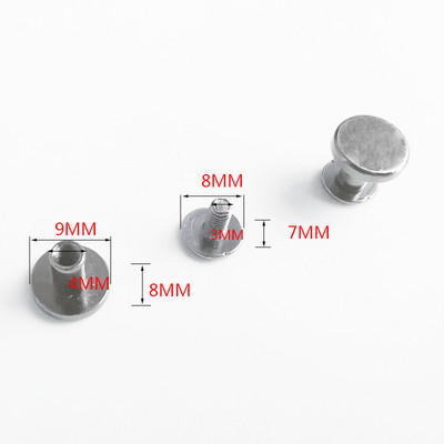 20 Komplekti 5/6,5/8 mm tīra vara rokturi skrūvju kniedes DIY Crafts Ādas soma konta grāmata Divu galu tapas Aparatūras dekors nagu sprādzes