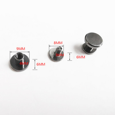 20 Komplekti 5/6,5/8 mm tīra vara rokturi skrūvju kniedes DIY Crafts Ādas soma konta grāmata Divu galu tapas Aparatūras dekors nagu sprādzes