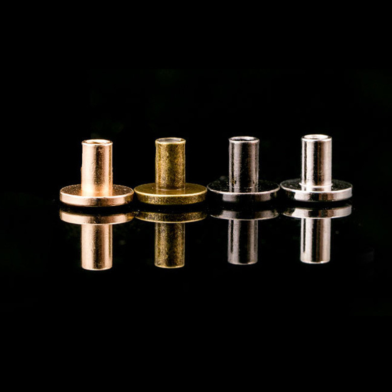 20 Komplekti 5/6,5/8 mm tīra vara rokturi skrūvju kniedes DIY Crafts Ādas soma konta grāmata Divu galu tapas Aparatūras dekors nagu sprādzes