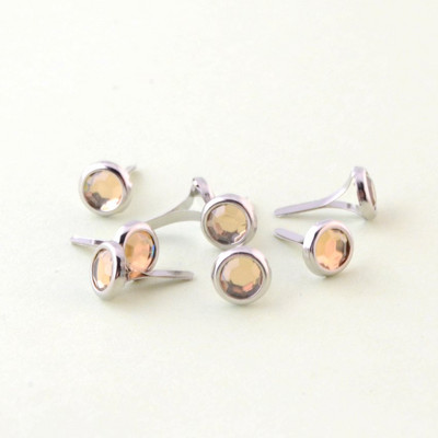 Bezmaksas piegāde 50 gab Krāsas Akrils Rhinestone Pastel Round Brads Scrapbooking Izgreznojums 16x9mm