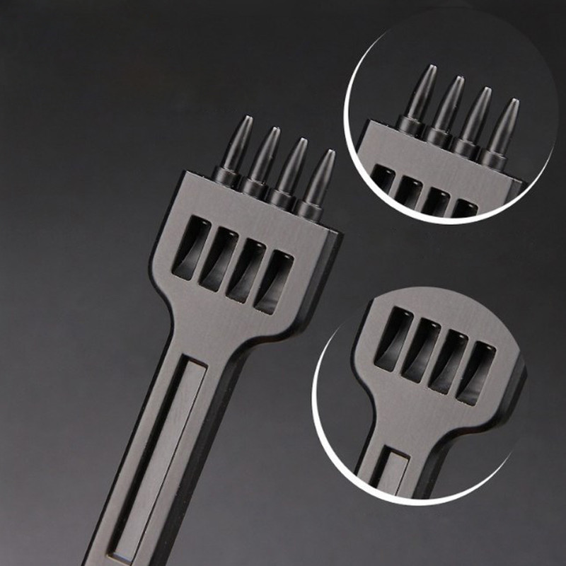 1PC 4/5/6mm Δερμάτινο Μαύρο Στρογγυλό Τρύπα Σειρά Διάτρησης Εργαλείο DIY Στρογγυλή τρύπα Ράψιμο Σκάλισμα Εργασία Σετ σέλας instrumentы для кожи