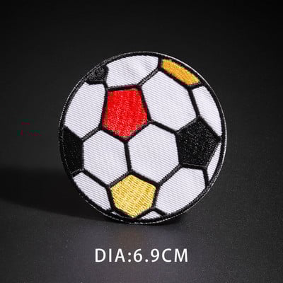 Smalki sporta beisbola basketbola ielāpi apģērbu dekorēšanai 3D izšūti futbols regbija bumbu aplikācijas Bērnu apģērba nozīmītes