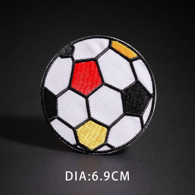 Smalki sporta beisbola basketbola ielāpi apģērbu dekorēšanai 3D izšūti futbols regbija bumbu aplikācijas Bērnu apģērba nozīmītes