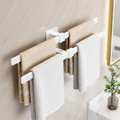 Πετσέτα ράβδος συμπαγής κόλλα Διμερής Διαστημική Αλουμινένια θήκη οργάνωσης πετσετών Μπάνιου Προμήθειες Τουαλέτας Κρεμάστρα για πετσέτες Θήκη για πετσέτες