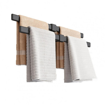 Πετσέτα ράβδος συμπαγής κόλλα Διμερής Διαστημική Αλουμινένια θήκη οργάνωσης πετσετών Μπάνιου Προμήθειες Τουαλέτας Κρεμάστρα για πετσέτες Θήκη για πετσέτες