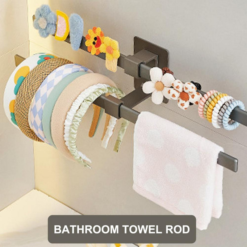 Πετσέτα ράβδος συμπαγής κόλλα Διμερής Διαστημική Αλουμινένια θήκη οργάνωσης πετσετών Μπάνιου Προμήθειες Τουαλέτας Κρεμάστρα για πετσέτες Θήκη για πετσέτες