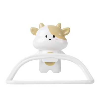 PP karikatūra Govs dvieļu plaukts, pie sienas stiprināms vannas istabas tualetes bērnu piekarināms dvieļu turētājs, pakarināms dvieļu turētāja gredzens mājas virtuvei Colth