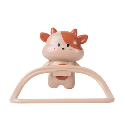 PP karikatūra Govs dvieļu plaukts, pie sienas stiprināms vannas istabas tualetes bērnu piekarināms dvieļu turētājs, pakarināms dvieļu turētāja gredzens mājas virtuvei Colth