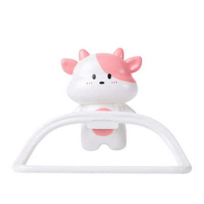 PP karikatūra Govs dvieļu plaukts, pie sienas stiprināms vannas istabas tualetes bērnu piekarināms dvieļu turētājs, pakarināms dvieļu turētāja gredzens mājas virtuvei Colth