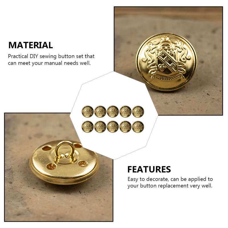 Misiņa pogas Apģērbu pogas Šūšanas sprādzes Dzimšanas dienas dāvana Uzvalks Dekoratīvs mētelis Džins Bikses Vīriešu