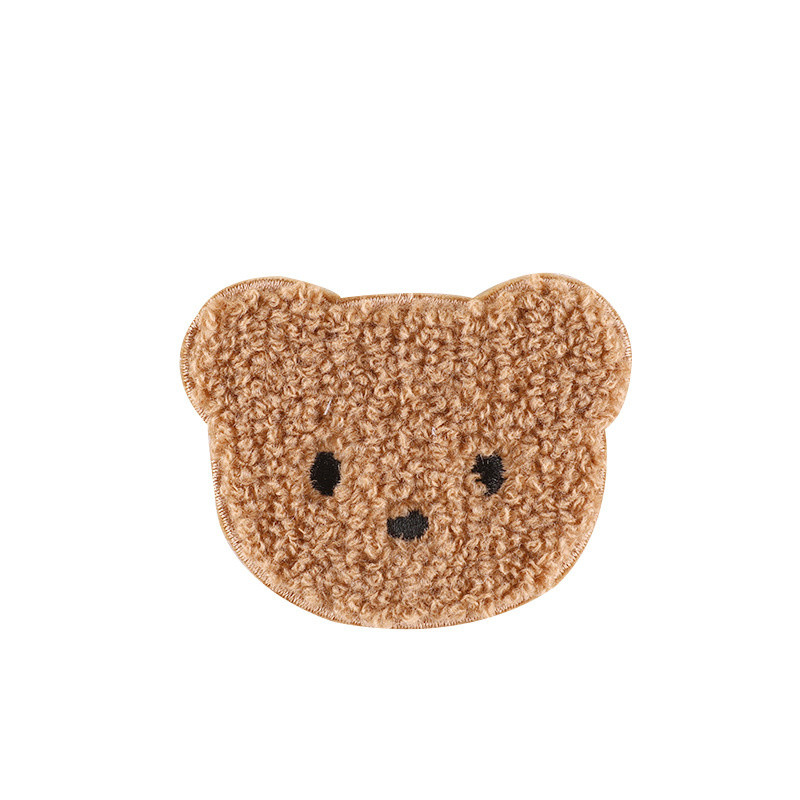 Maza izmēra brūnā lāča nozīmīte ar rokām šūts plāksteris meitenes matu rota