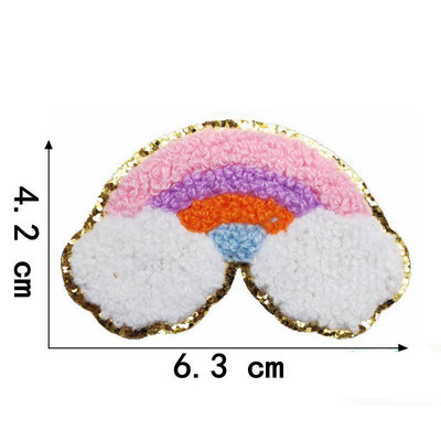1PC Rainbow Chenille Patch Dzelzs uz remonta Plāksteri Mirdzēt Aplikācijas Apģērbs Nozīmītes apģērbiem Kleita Cepure Džins DIY Dekorācija