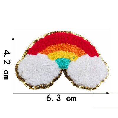 1PC Rainbow Chenille Patch Dzelzs uz remonta Plāksteri Mirdzēt Aplikācijas Apģērbs Nozīmītes apģērbiem Kleita Cepure Džins DIY Dekorācija