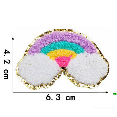 1PC Rainbow Chenille Patch Dzelzs uz remonta Plāksteri Mirdzēt Aplikācijas Apģērbs Nozīmītes apģērbiem Kleita Cepure Džins DIY Dekorācija