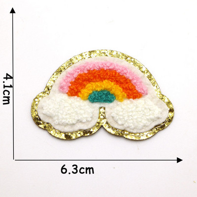 1PC Rainbow Chenille Patch Dzelzs uz remonta Plāksteri Mirdzēt Aplikācijas Apģērbs Nozīmītes apģērbiem Kleita Cepure Džins DIY Dekorācija