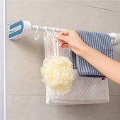 Vienkāršs vannas istabas dubultā dvieļu glabāšanas statīvs, ietaupiet vietu Daudzfunkciju turētājs bez perforācijas