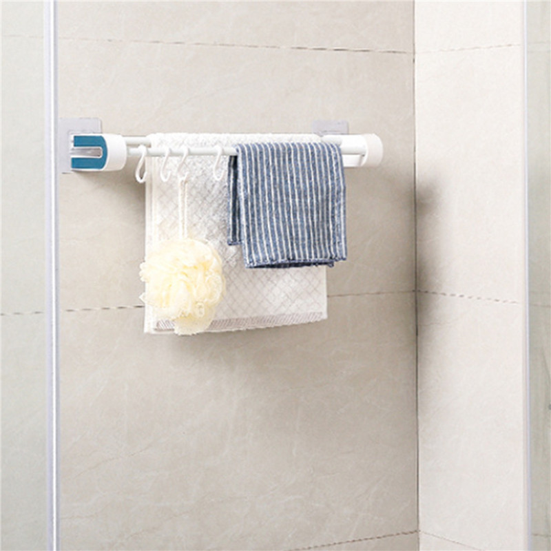 Vienkāršs vannas istabas dubultā dvieļu glabāšanas statīvs, ietaupiet vietu Daudzfunkciju turētājs bez perforācijas