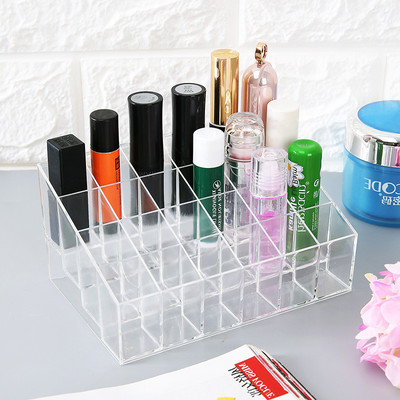 24/6 Grid Lipstick Box Acrylic Makeup Organizer Storage Box Lipstick Nail Polish Stand Βάση στήριξης καλλυντικών Organizer Box#058