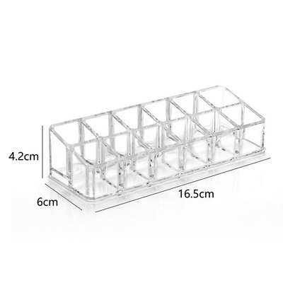 24/6 Grid lūpu krāsas kastīte akrila aplauzuma organizatora uzglabāšanas kaste lūpu krāsas nagu lakas displeja statīva turētājs Kosmētikas organizatora kastīte#058