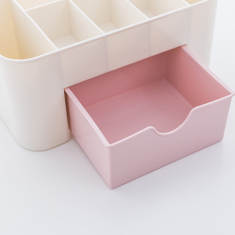 Διπλό στρώμα πλαστικό μακιγιάζ Organizers Storage Box Καλλυντικά Συρτάρια Jewelry Display Box Case Desktop Container Boxes Organizer