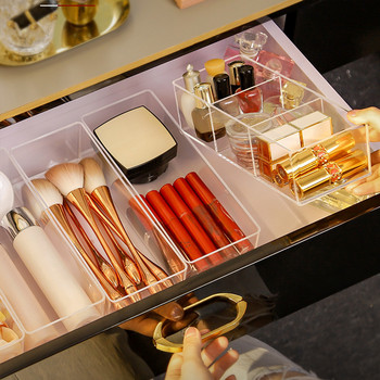 Acrylic Storage Makeup Organizer For Cosmetics Jewelry Lipstick Organizer Layered Desktop Acrylic Cosmetic Storage Box